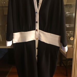 Navy and White Dress